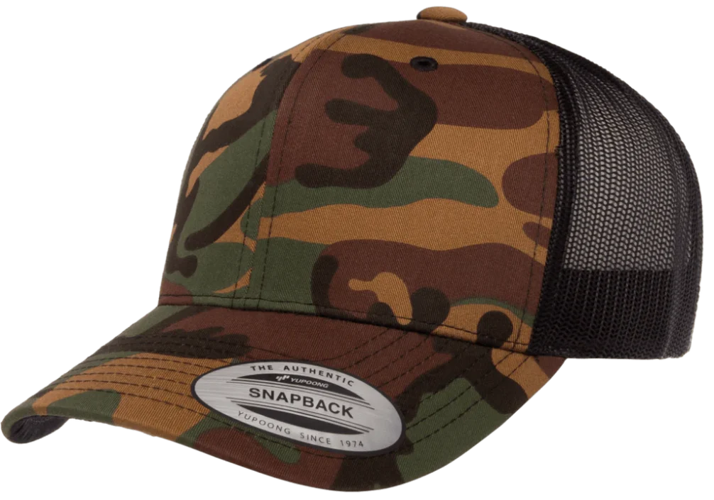 6606CA-CAMO_1024x1024 Yupoong 6606CA Camo Retro Trucker Hat, Baseball Cap with Mesh Back, Camouflage - YP Classics®