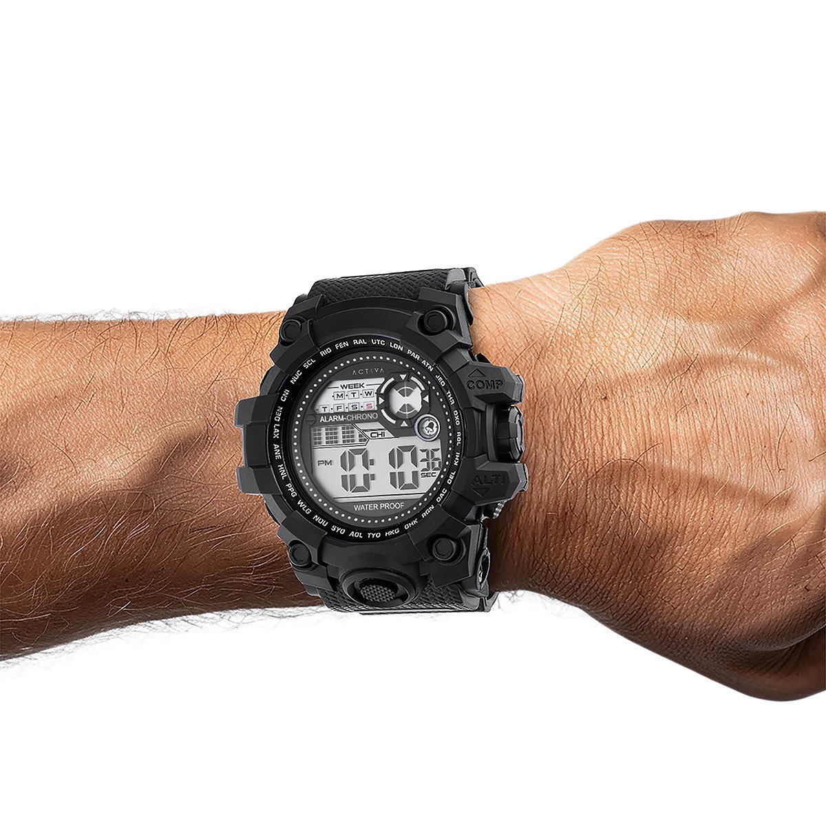 acw430-005_wrist_pnraihon95gjpmba Activa X Invicta Men's DigitalWatch - 52mm, Black (ACW430-005) - Imagen 3