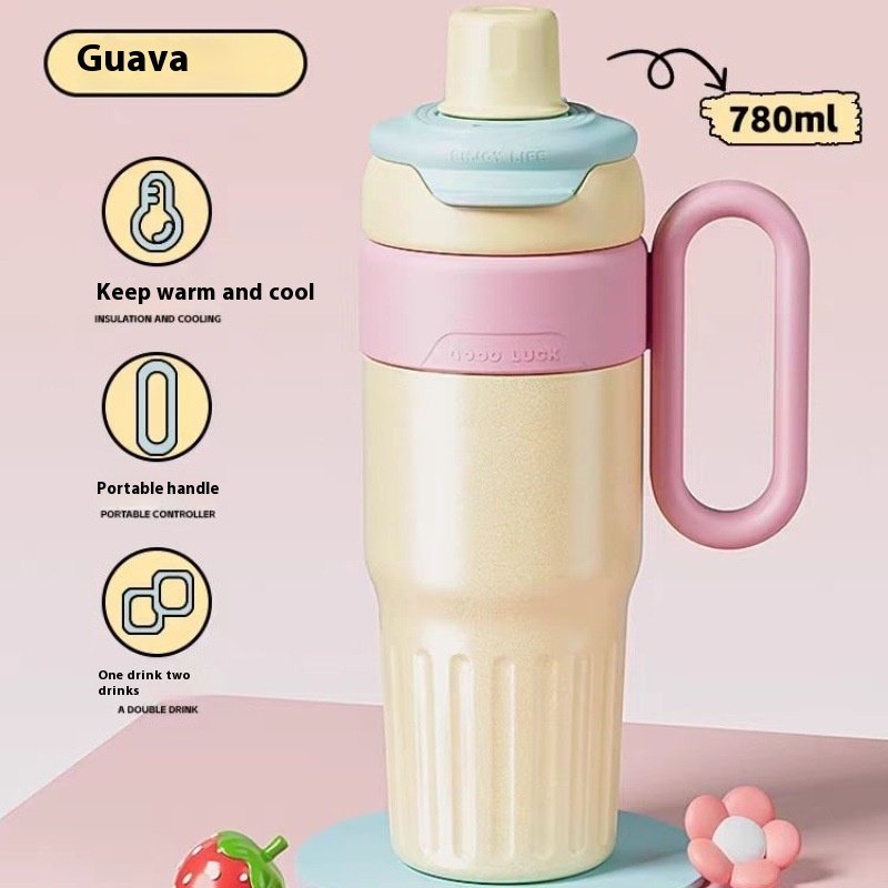 53250351-a11e-45c6-b565-7b9332897c9b_trans.jpeg 780ml Gradient Double Drink Thermal Cup Stainless Steel With Lid Coffee Cup Thermos Large Capacity Straw Cup For Male And Female - Imagen 6