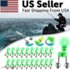 10 40 PC LED Night Fishing Bite Bait Alarm 2 Bells Light Rod Tip Clip Alert Ring