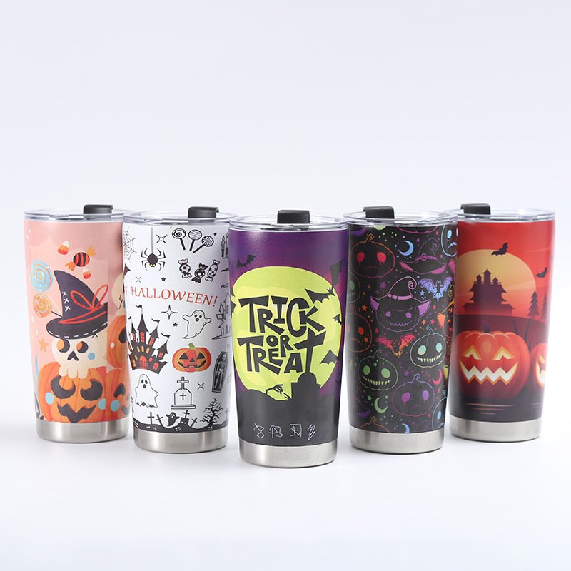 9646bb3d-1d7e-4d78-bff1-5ca2a11602f8.jpg Customized Creative 304 Stainless Steel Insulated Mug, 3D-Printed Beer Cup, Halloween Large-Capacity 20oz Car Tumbler