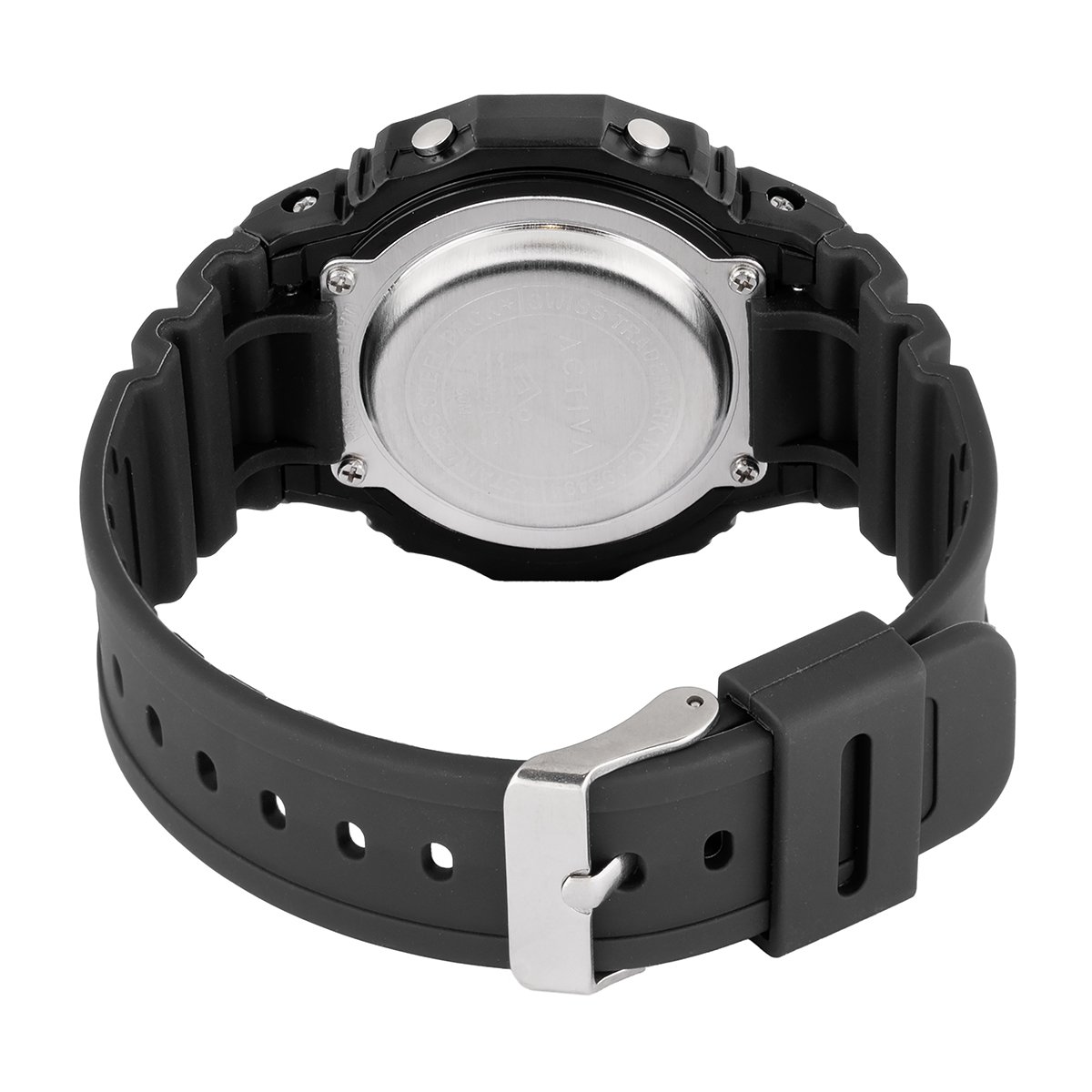 acw424-002_back_1 Activa Retro X Invicta Men's Digital Watch - 44.5mm. Black (ACW424-002) - Imagen 6