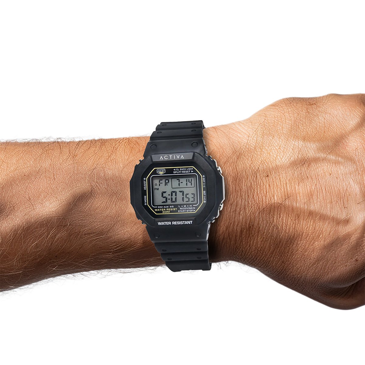 acw424-002_wrist_1 Activa Retro X Invicta Men's Digital Watch - 44.5mm. Black (ACW424-002) - Imagen 2
