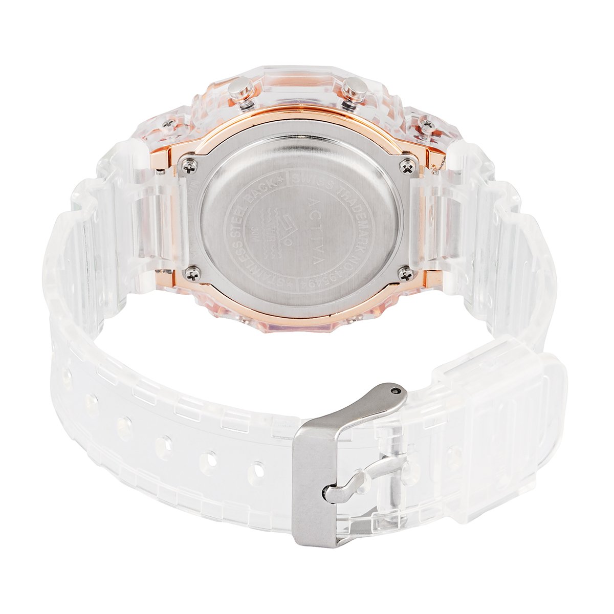 acw424-006_back_1 Activa Retro X Invicta Men's Digital Watch - 44.5mm. Transparent (ACW424-006) - Imagen 4
