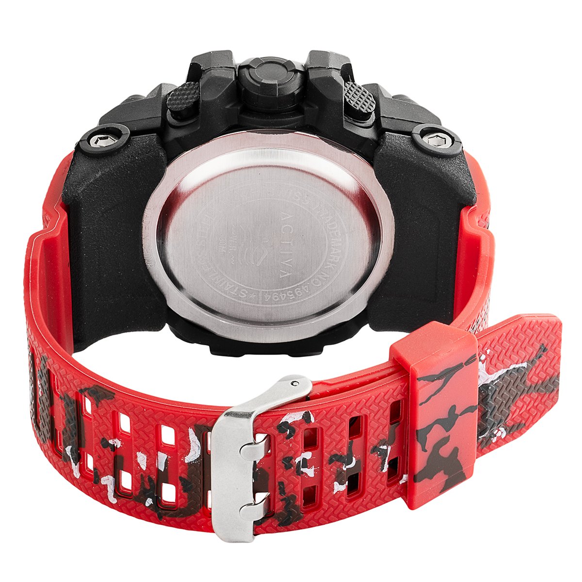 acw435-001_back_1 Activa Endurance X Invicta Men's Digital Watch - 54.5mm. Red (ACW435-001) - Imagen 6