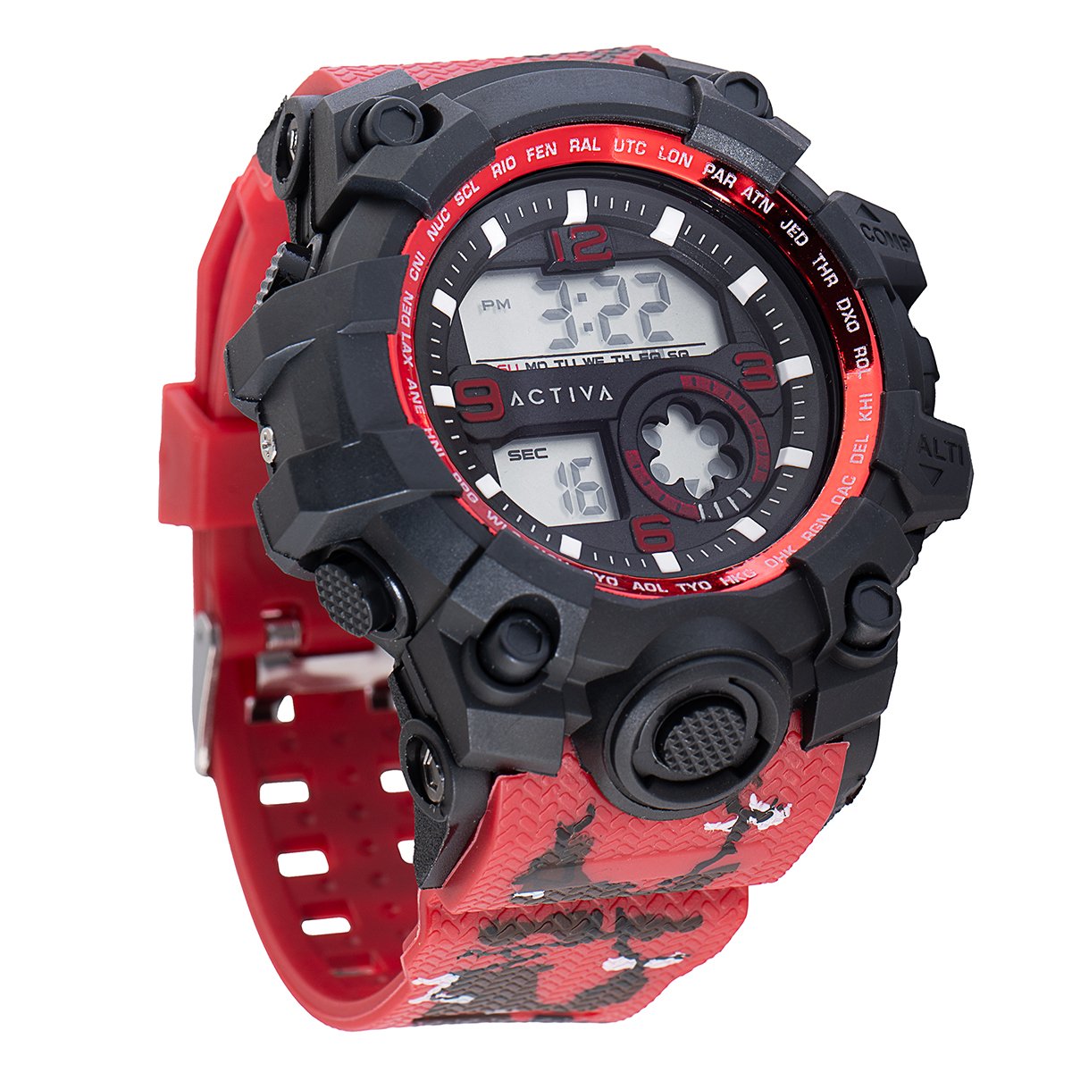 acw435-001_beauty Activa Endurance X Invicta Men's Digital Watch - 54.5mm. Red (ACW435-001)