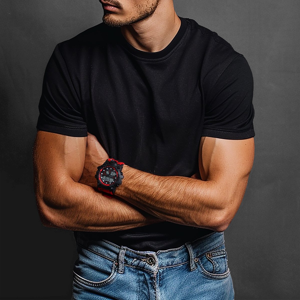 acw435-001_lifestyle Activa Endurance X Invicta Men's Digital Watch - 54.5mm. Red (ACW435-001) - Imagen 4