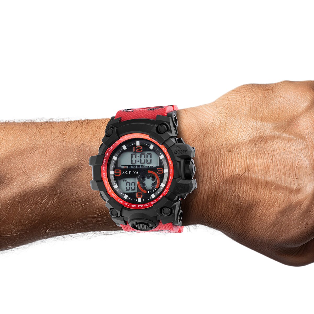 acw435-001_wrist Activa Endurance X Invicta Men's Digital Watch - 54.5mm. Red (ACW435-001) - Imagen 2