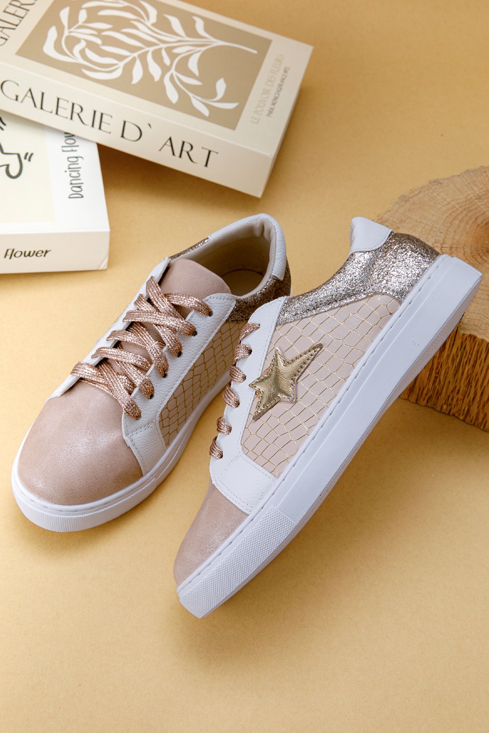 97500545-9b09c0f63b4b1b4d.jpg dearlove gold glitter star patchwork pu leather lace up sneakers