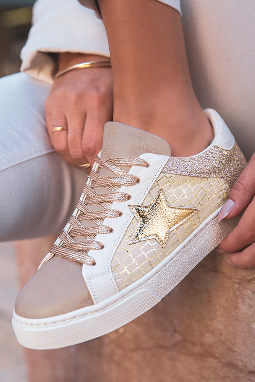 97500539-f284346fb25ab309.png dearlove gold glitter star patchwork pu leather lace up sneakers